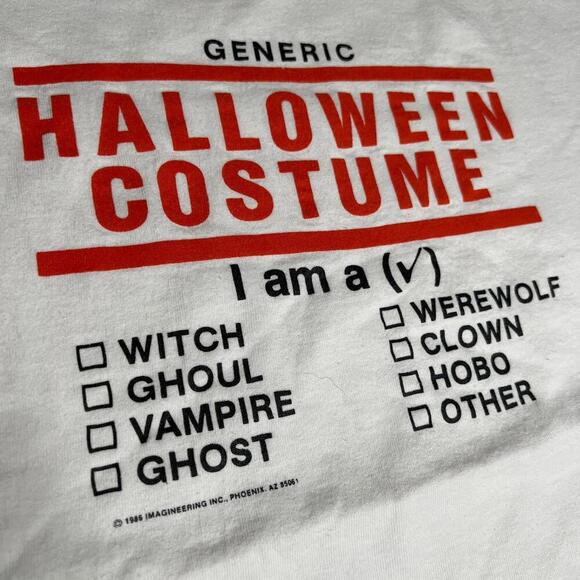 80s Vintage Fruit of the Loom Halloween Costume T-Shirt XL USA Made Funny Tee - Picture 4 of 13